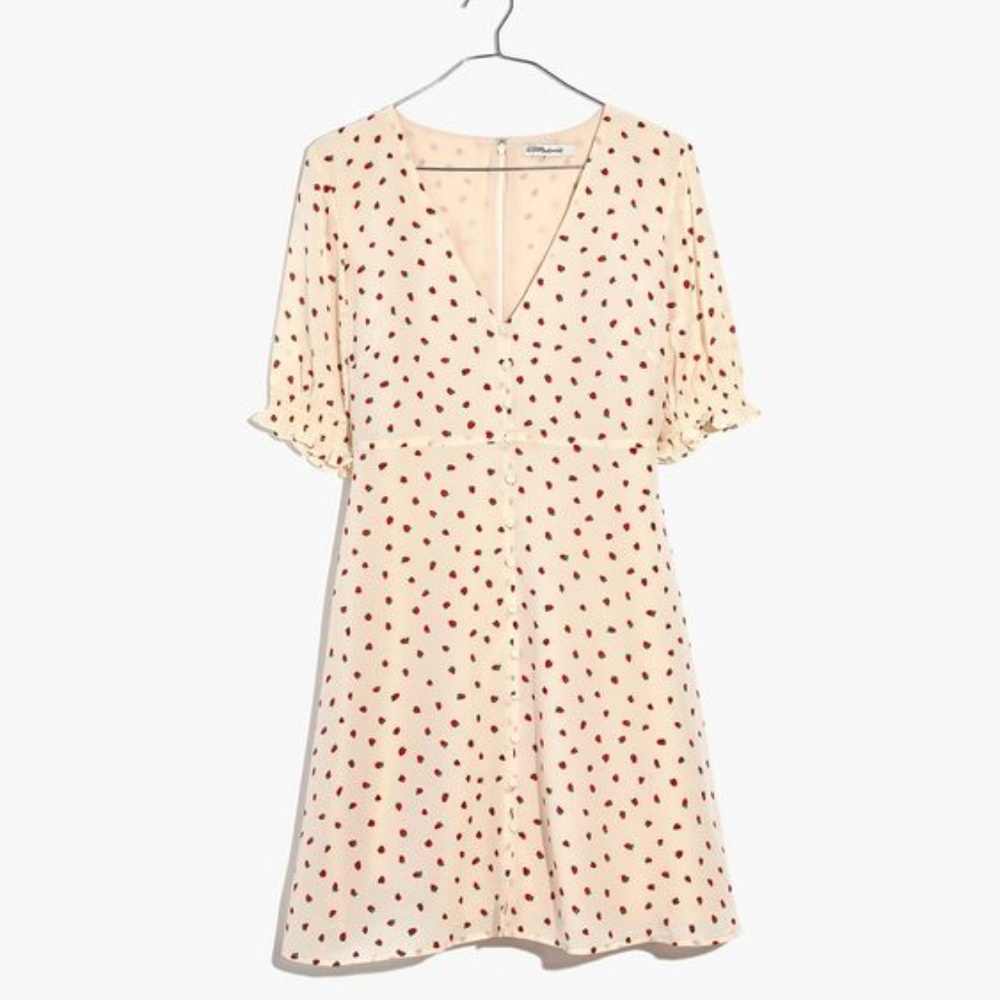Madewell Silk Clover Button-Front Dress Sz 8 - Picture 4 of 5